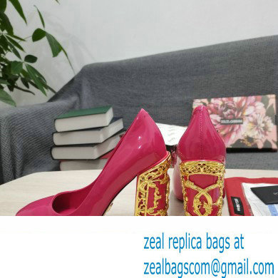 Dolce  &  Gabbana Logo Heel 10.5cm Patent leather Pumps Fuchsia 2022